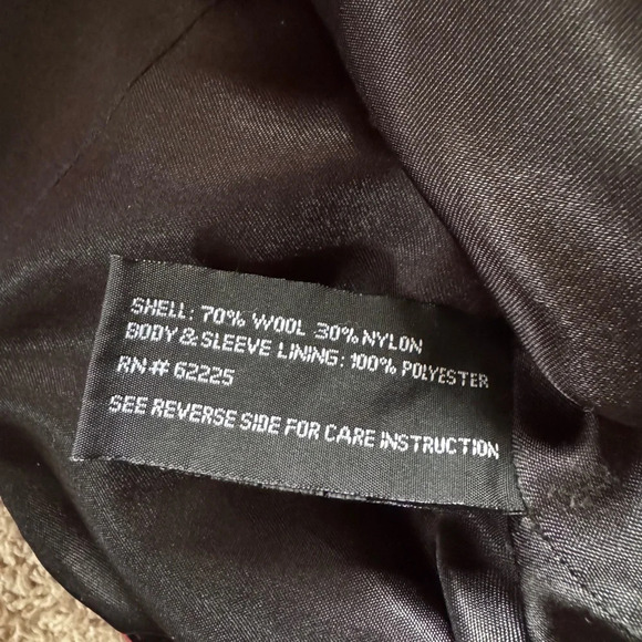 Vintage B. Moss Red Pea Coat Wool Women Size Medium - Picture 5 of 5